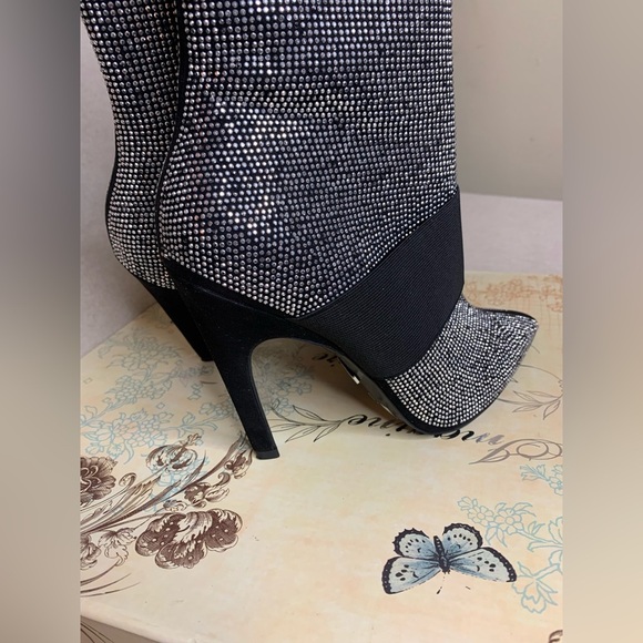 Topshop Black and Silver Heeled Boots with Stiletto Heel - Picture 7 of 8